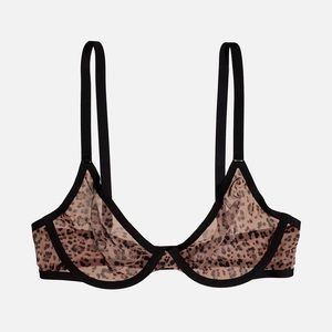 CUUP Leopard Mesh Plunge Bra